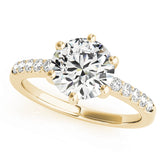 Single Row Curved Half Eternity Ring in Gold & Platinum