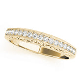 Vintage-Inspired Milgrain Half Eternity Ring in Gold & Platinum