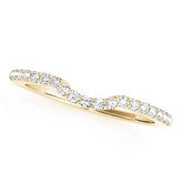 Shared Prong Curved Half Eternity Ring in Gold & Platinum
