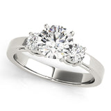 Timeless Three-Stone Round Diamond Engagement Ring — 9K/18K Gold & Platinum