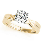 Vintage-Inspired Solitaire Round Diamond Engagement Ring — 9K/18K Gold & Platinum