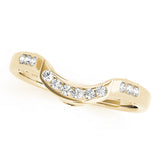 Curved Bands Half Eternity Ring in Gold & Platinum