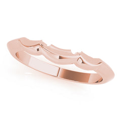 Curved Shadow Wedding Gold Band
