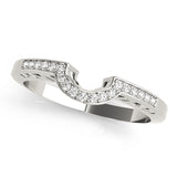 Curved Bands Half Eternity Ring in Gold & Platinum