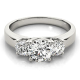 Splendid Three-Stone Round Diamond Engagement Ring — 9K/18K Gold & Platinum