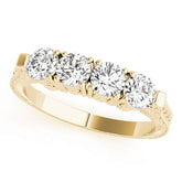 Prong Set Half Eternity Ring in Gold & Platinum