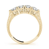 Prong Set Half Eternity Ring in Gold & Platinum
