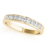 Channel Set Fancy Half Eternity Ring in Gold & Platinum