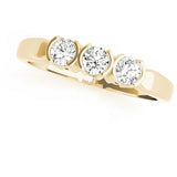 Bezel Set Half Eternity Ring in Gold & Platinum