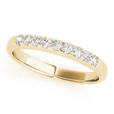 Straight Shared Prong Half Eternity Ring in Gold & Platinum