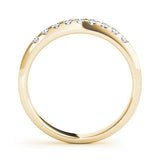 Straight Shared Prong Half Eternity Ring in Gold & Platinum