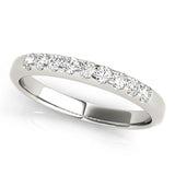 Straight Shared Prong Half Eternity Ring in Gold & Platinum