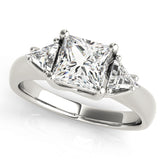 Timeless Three-Stone Princess Diamond Engagement Ring — 9K/18K Gold & Platinum