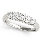 Prong Set Trellis Half Eternity Ring in Gold & Platinum