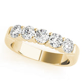 Prong Set Half Eternity Ring in Gold & Platinum