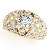 Iconic Antique Round Diamond Engagement Ring — 9K/18K Gold & Platinum