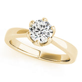 Artisan Solitaires Round Diamond Engagement Ring — 9K/18K Gold & Platinum