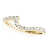 Prong Set Curved Half Eternity Ring in Gold & Platinum