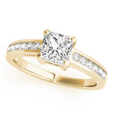 Majestic Channel-Set Princess Diamond Engagement Ring — 9K/18K Gold & Platinum