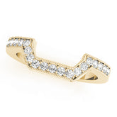 Curved Bands Half Eternity Ring in Gold & Platinum