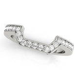 Curved Bands Half Eternity Ring in Gold & Platinum