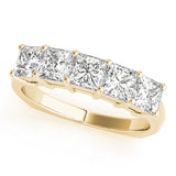 Fancy Princess Half Eternity Ring in Gold & Platinum