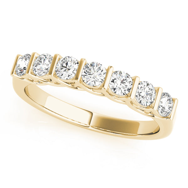 Bar Set Half Eternity Ring in Gold & Platinum