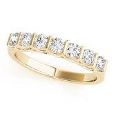 Bar Set Half Eternity Ring in Gold & Platinum