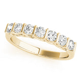 Bar Set Half Eternity Ring in Gold & Platinum