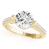 Bespoke Antique Round Diamond Engagement Ring — 9K/18K Gold & Platinum