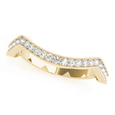 Curved Bands Half Eternity Ring in Gold & Platinum