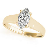 Romantic Solitaires Any Shape Marquise Diamond Engagement Ring — 9K/18K Gold & Platinum