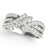 Lustrous Three-Stone Round Diamond Engagement Ring — 9K/18K Gold & Platinum