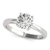 IGI Lab-Grown Round Cut Diamond Four-Claw Solitaire Engagement Ring Gift for Her.