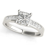 Splendid Trellis Princess Diamond Engagement Ring — 9K/18K Gold & Platinum
