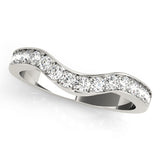 Prong in Channel Curved Half Eternity Ring in Gold & Platinum