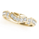 Curved Diamond Half Eternity Ring in Gold & Platinum