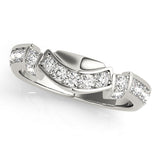 Curved Diamond Half Eternity Ring in Gold & Platinum