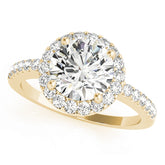 Vintage-Inspired Halo Round Diamond Engagement Ring — 9K/18K Gold & Platinum