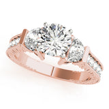 Bespoke Fancy Shape Any Shape Remounts Round Diamond Engagement Ring — 9K/18K Gold & Platinum