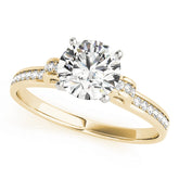 Statement Prong-Set Round Diamond Engagement Ring — 9K/18K Gold & Platinum