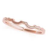Milgrain Curved Wedding Gold Band