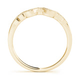 Milgrain Curved Wedding Gold Band