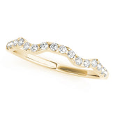 Prong Set Curved Half Eternity Ring in Gold & Platinum