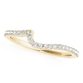 Single Row Curved Half Eternity Ring in Gold & Platinum
