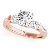 Adored Three-Stone Round Diamond Engagement Ring — 9K/18K Gold & Platinum
