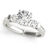 Adored Three-Stone Round Diamond Engagement Ring — 9K/18K Gold & Platinum