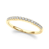 Straight Diamond Shared Prong Half Eternity Ring in Gold & Platinum