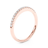 Straight Diamond Shared Prong Half Eternity Ring in Gold & Platinum