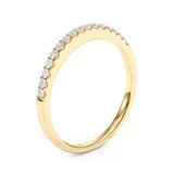 Straight Diamond Shared Prong Half Eternity Ring in Gold & Platinum